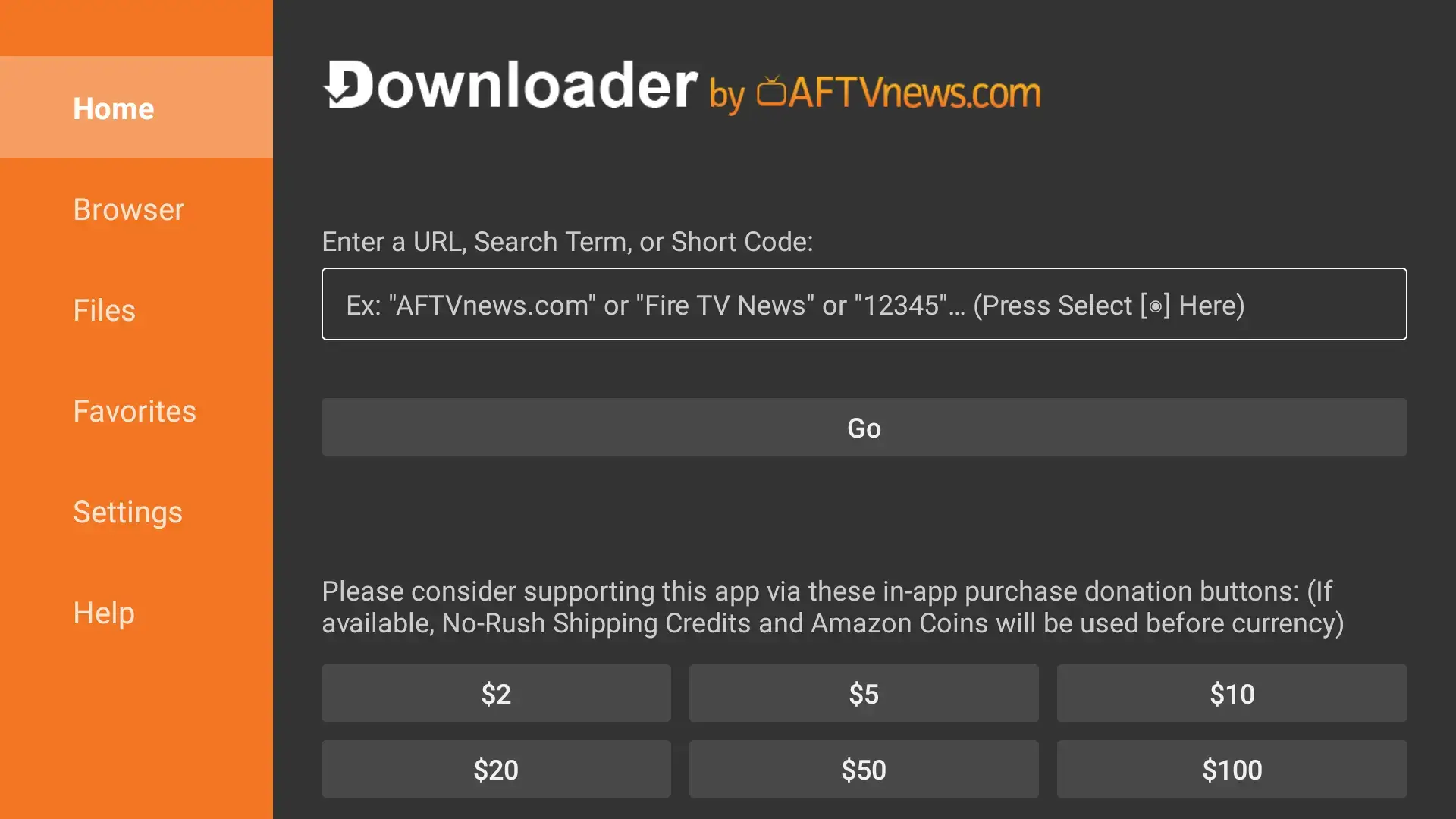 Downloader app by AFTVnews open on Google TV